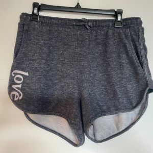 good hYOUman “Love” grey ultrasoft jogging sweatshorts. Size L.